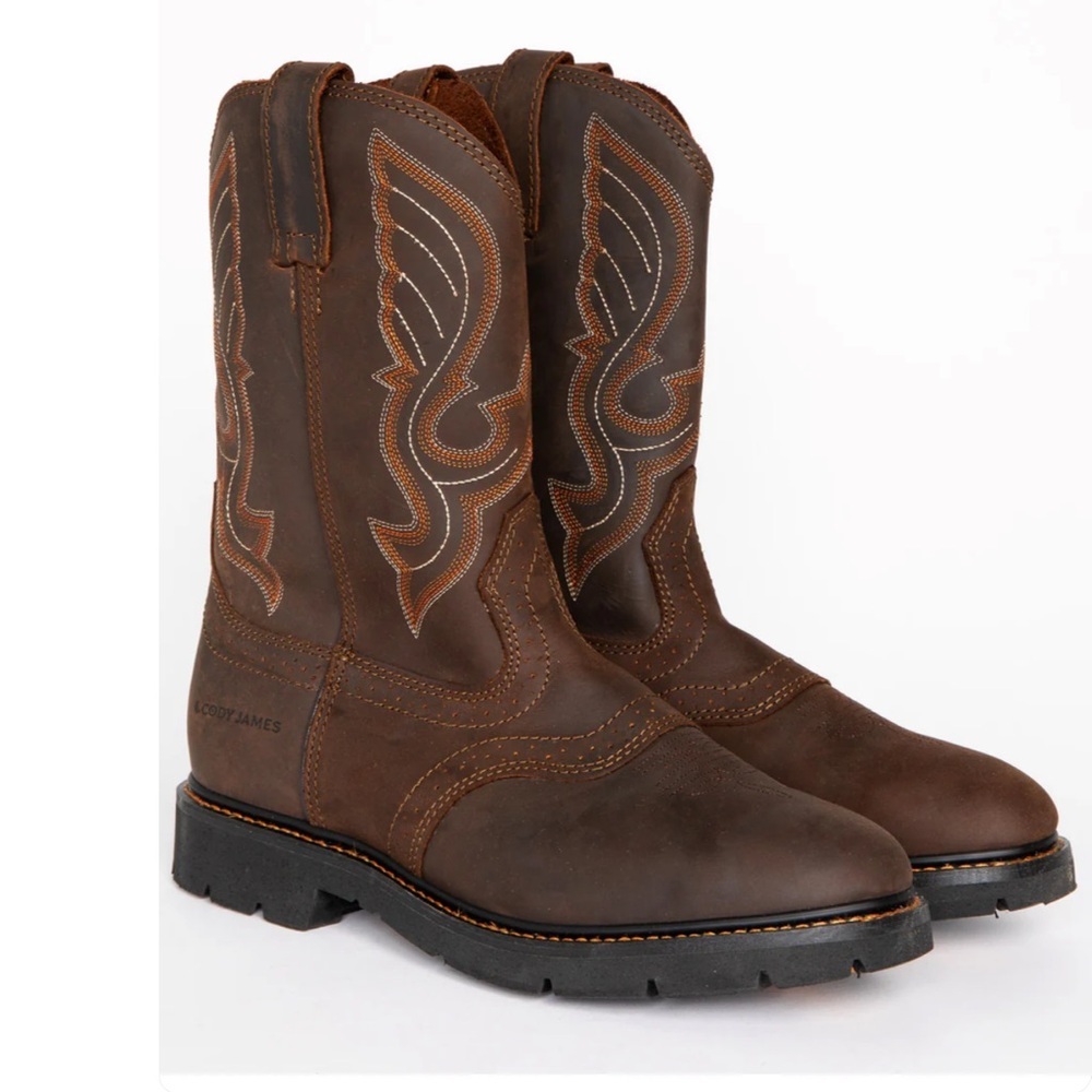 Men's Brown Cowboy Western Work Boots - Classic Western Style